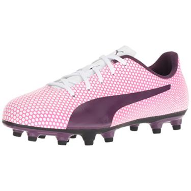 Imagem de PUMA Kids Spirit Fg Jr tênis de futebol, Puma White Shadow Purple-knockout Pink, 4 Big Kid
