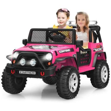 Imagem de Costzon Kids Carro, Carrinho Elétrico Infantil Off Road a Bateria 12V 2 Assentos com 2 Velocidades e MP3, Rosa