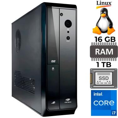 Imagem de Computador Mini Micro ATX Slim Core i7-3770, Memória 16GB, SSD 1TB WD Green - Vertical e Horizontal/Mini-ATX - Linux
