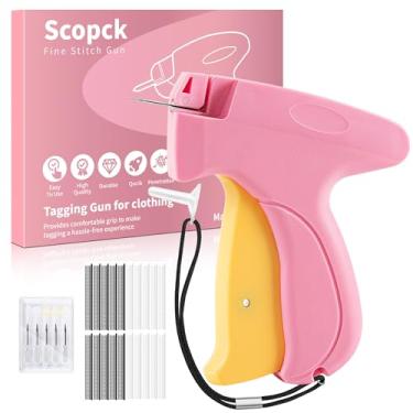 Imagem de Pistola de costura para roupas - Fixador de roupas rápido de pistola de costura portátil - Mini kit de costura micro pistola de etiquetagem - Inclui 6 agulhas, 1000 fixadores pretos e 1000 fixadores