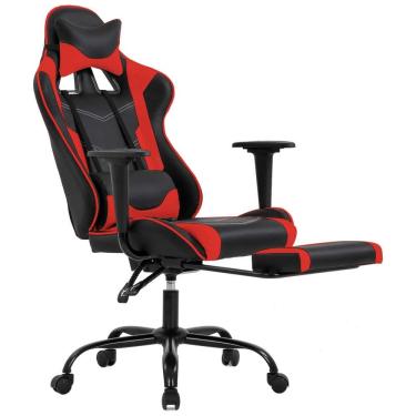 Imagem de BestOffice Cadeira de Escritório Gamer Reclinável e Ergonômica com Apoio para Lombar, Vermelha