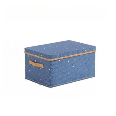 Imagem de Caixa Organizadora Dobrável Grande com Tampa – Armazenamento para Quarto, Sala e Closet(2pcs,azul)