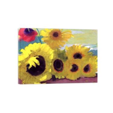 Imagem de Pôster e impressões em tela de flores vintage - reprodução de pintura de arte de parede famosa - girassóis - imagens prontas para pendurar tela emoldurada 80 x 115 cm 31 x 45 pol