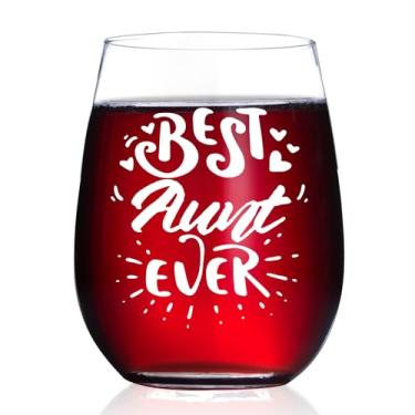 Imagem de HAYOOU Aunt Gifts from Niece Nephew - Best Aunt Ever Christmas, Aniversário, Dia das Mães Presentes para Tia, Nova Taça de Vinho de 425 g