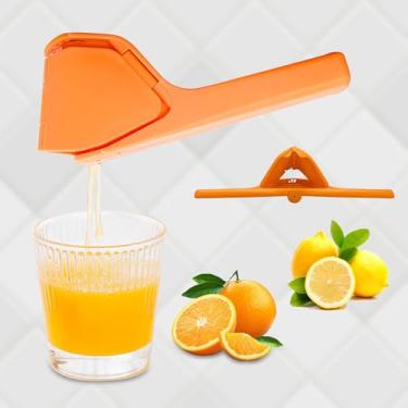 Imagem de Novo espremedor de limão manual multifuncional - espremedor de cítricos portátil para uso doméstico, espremedor de limão e extrator de suco de frutas, fácil de usar e eficiente - laranja