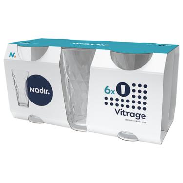 Imagem de Jogo de Copos Vidro 350ml 6 Peças Nadir Vitrage Cristalino