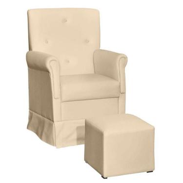 Imagem de Poltrona De Amamentação Suzi Com Balanço E Puff Corino Bege - Phoenix Baby Corino Bege