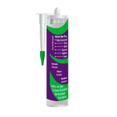 Imagem de Fixa Tudo Adesfix Silicone Para Vidros E Madeira Branco, Branco