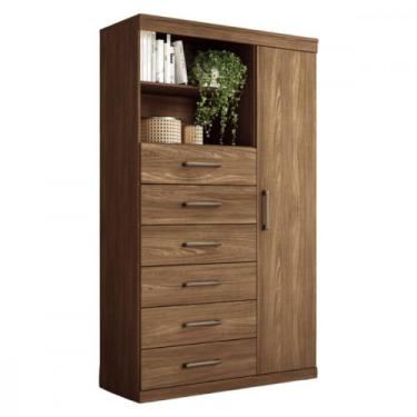 Imagem de Multi Comoda Maraba 1 Porta 6 Gavetas Jatoba Santos Andira, Jatobá