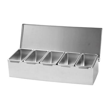 Imagem de Bothyi Porta-condimentos em aço inoxidável, fácil de limpar, multifuncional, ideal para casa e festas, 5 Grades