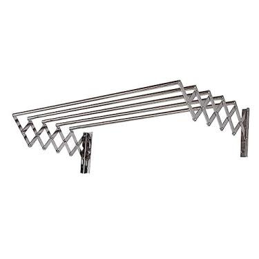Imagem de EESCZVGBDX Toalheiro extensível dobrável montado na parede para roupas Airer 5 pendurar suporte de secagem de lavanderia toalheiro rack secador de ar para interior banheiro varanda exterior fácil de