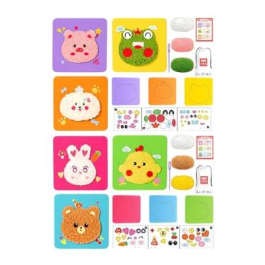 Imagem de Kit de costura animal, conjunto de arte de artesanato de animais de pelúcia com adesivos | Faça sua própria boneca, atividade educativa feita à mão para meninos e meninas
