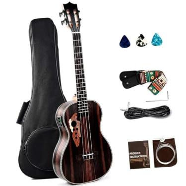 Imagem de Guitarra Caramelo Ébano Alto Ukulele 30 Polegada De Madeira Display Lcd A Cores Kit Ukulele Elétrico Iniciante Guitarra Starter Kit Kit de ukulele