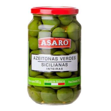 Imagem de Azeitonas Verdes Sicilianas Inteiras Asaro 340g