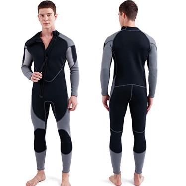 Imagem de Traje de Neoprene 3mm para Homens com Zíper Frontal Completo Mergulho Snorkeling Surf Natação Scuba
