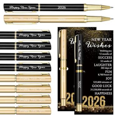 Imagem de Fuyoooo 40 conjuntos de canetas esferográficas inspiradoras de metal de 2026 para presente de feliz ano novo com cartões de bênção, artigos de festa de ano novo, lembrancinhas para convidados, colegas