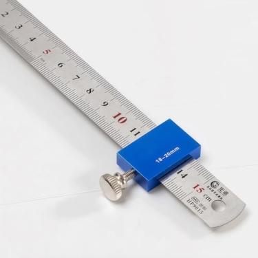 Imagem de 1 peça de rolhas de régua de carpinteiro de liga de alumínio, régua de aço, escriba de precisão e medidor de marcação, para marcenaria e medição de 15 cm