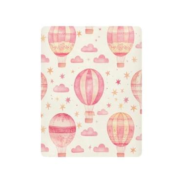 Imagem de KEEPREAL Jogo de lençol com elástico para meninos e meninas, macio, respirável, confortável, aquarela com balões de ar quente, para berço padrão e colchão infantil #623