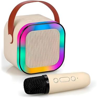 Imagem de Caixa de Som Bluetooth 5.0 com Microfone Sem Fio – Karaokê Portátil com Luzes RGB, Bateria Recarregável, Entrada USB/TF/P2 – Ideal para Festas, Viagens e Diversão