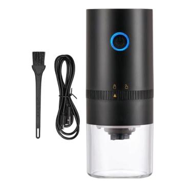 Imagem de Fxzqgnh Moedor de Café Elétrico com Ajustes de Moagem Fina E Grossa, Recarregável, com Escova de Limpeza, Mós Cônicas de Cerâmica E Portátil, Preto