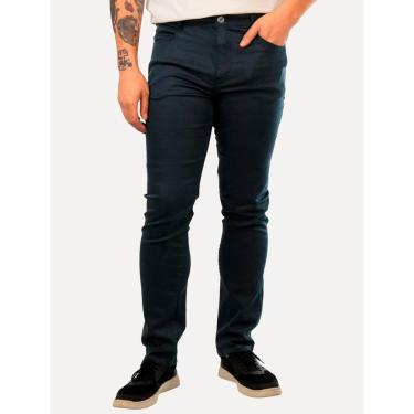 Imagem de Calça Dudalina Jeans Masculina Slim Acetinada Escura-Masculino