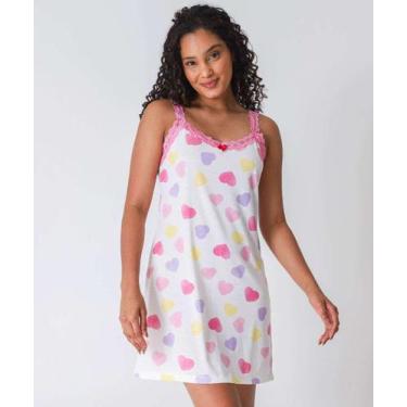 Imagem de Camisola Estampa Estampa Corações Alças Finas Marisa-67049, Off white,
