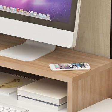 Imagem de aqxreight Suporte de Monitor Riser Ergonômico Monitor de Computador Suporte Riser Espaço de Armazenamento Extra Desktop Notebook Base Elevada Branco Quente Use o Design de Espaço Confortável (Noz