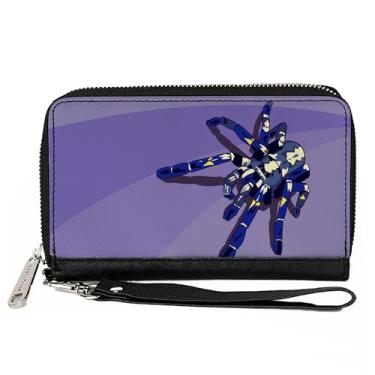 Imagem de Buckle-Down x Carteira Creature Creations, zíper ao redor, couro vegano, Punk Goliath Spider, 7.5"x4.5", Casual