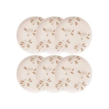 Imagem de Jogo 6 Pratos Rasos Cerâmica Oxford Unni Orquídea 26 Cm: Floral