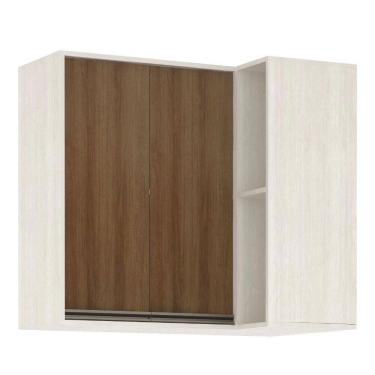 Imagem de Armário Aéreo Canto Reto De Cozinha 95 Cm 2 Portas 4 Prateleiras Linea Luciane Móveis