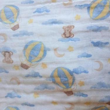 Imagem de Fralda estampada bebe com bainha de tecido 100% algodão camada dupla k