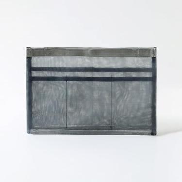 Imagem de Bolsa organizadora de grande capacidade – bolsa interna com vários compartimentos com seções de malha, inserção portátil de armazenamento de cosméticos (cinza)