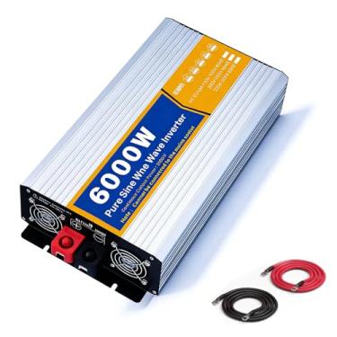 Imagem de 72v to 240v,Inversor de Onda Senoidal Pura 3000W DC 12V/24V/48V/60V/72V para AC 120V/240V, Conversor de Potência Máxima 6000W para Carro, Caminhão, Casa com Tomadas AC