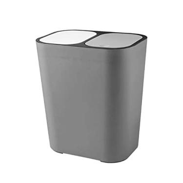 Imagem de Caixote do lixo banheiro cozinha lata de lixo push-tysortitrash lata de lixo de separação seca e molhada com tampa lixeira