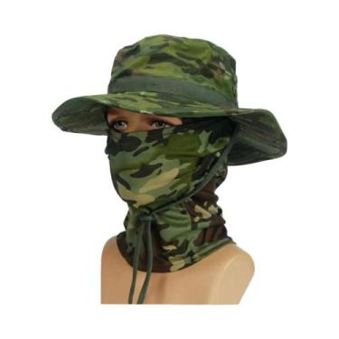 Imagem de Chapéu Boonie Masculino Camuflado Com Aba Larga Dobrável, Protetor Sol