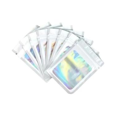 Imagem de Sacos Plásticos Iridescentes Com Fecho Zip 10-100 Peças Para Cosmético