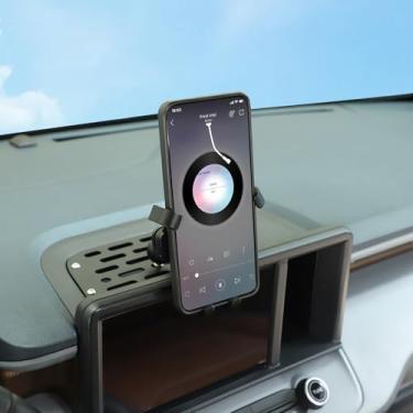 Imagem de Aunginsy Suporte de telefone para console central compatível com Ford Maverick 2022 2023 2024, organizador de mesa de instrumentos de painel de carro, bandeja de armazenamento, painel ranhurado