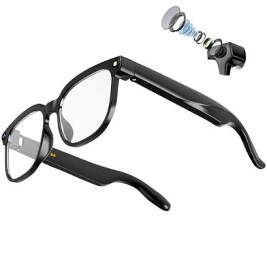 Imagem de AMOVAN Óculos inteligentes AI com câmera e áudio, gravação de vídeo HD 1080P com resolução de 8MP, suporta foto/vídeo/áudio, assistente de IA/tradução de IA com ChatGPT para homens e mulheres (lentes