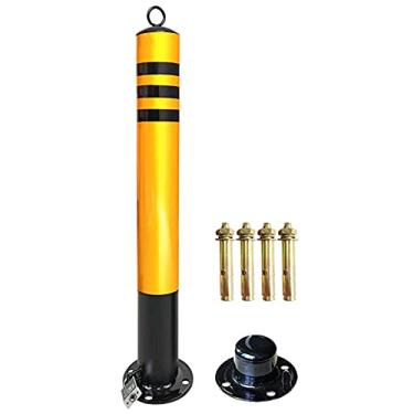 Imagem de Poste de metal removível para calçadas com cadeado - Postes de segurança e segurança, cones refletivos de trânsito incluídos - Barreira de estacionamento para proteção