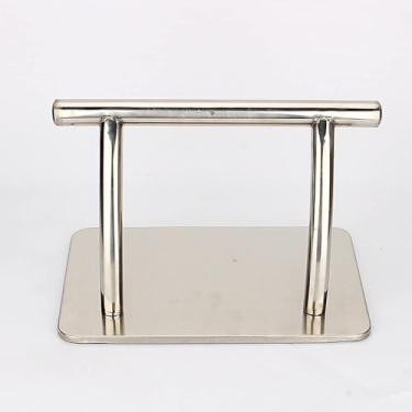Imagem de SALALIS Descanso de pé Brilhante Em Aço Inoxidável, Cadeira de Cabeleireiro para Barbeiros, Equipamento de Salão de Beleza para Tatuagem Estilosa, Banquinho de Cabeleireiro