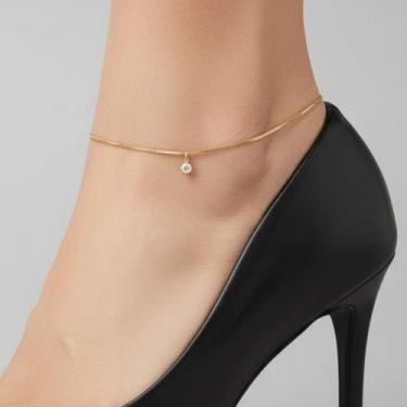 Imagem de Tornozeleira Ponto de Luz 0.3 Banhado em Ouro 18K - Lazzuli Joias