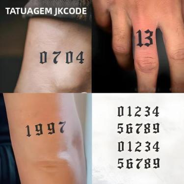 Imagem de Tatuagens De Números Árabes Semi-permanentes À Prova d'Água, Duram De 