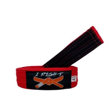 Imagem de Faixa Kimono Judô Jiu-Jitsu Ponta Preta Infantil - 1 Fit, M2, Vermelho