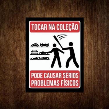 Imagem de Placa Decorativa - Tocar Na Coleção De Carros Risco  36X46 