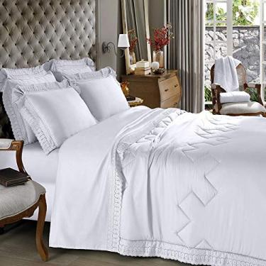 Imagem de Fronha Avulsa 300 Fios Cristal Renda Renascença Branco Buettner