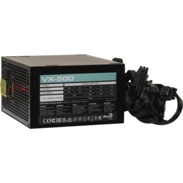 Imagem de Fonte Gamer ATX Stealth VX-500 500W Bivolt com Fan 12CM Silencioso e Proteções de Saída Preto Aerocool