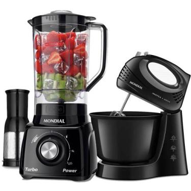 Imagem de Kit Liquidificador 550W Turbo Power L-99-FB + Batedeira 400W Prática B