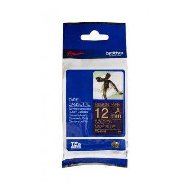 Imagem de Fita rotuladora brother 12mm cetim tze-rn34 dourado no azul marinho or