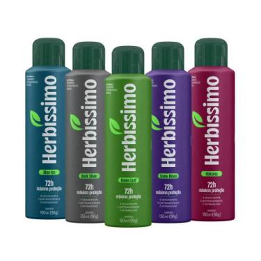 Imagem de Kit 5 Desodorante Antitranspirante Aerossol Herbíssimo Green Snow Volc