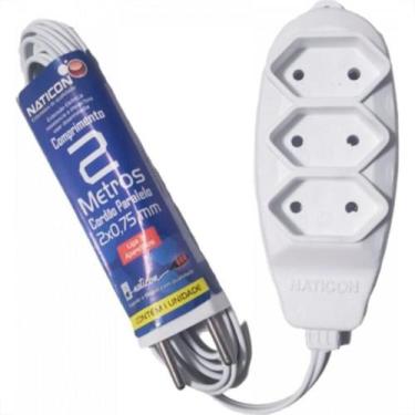 Imagem de Extensao Naticon Paralela 3Tom 2P 075X2M Branca 005